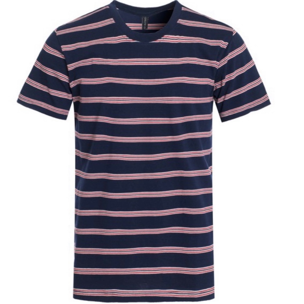 MENS NAVY BLUE STRIPE T SHIRT